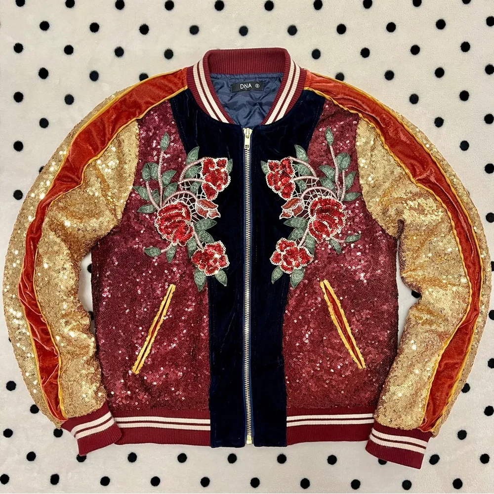 DNA Sequin Bomber Jacket Size S
